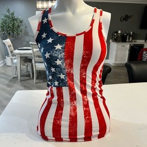Rue 21 American flag razor back tee size Small